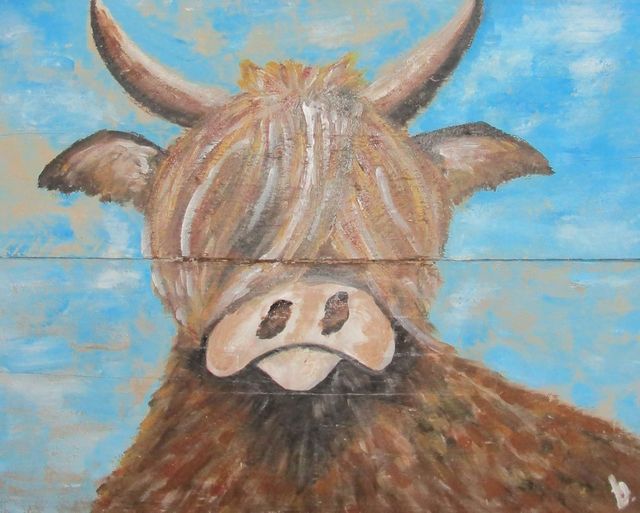 Stier op steigerhout 
€39,-